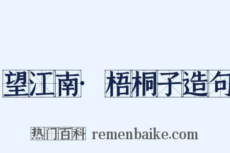 望江南·梧桐子造句是什么意思的图片